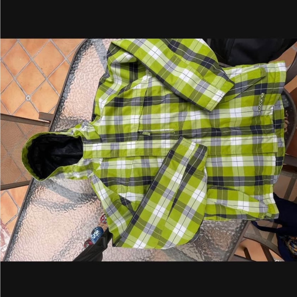Green Plaid Hooded Jacket